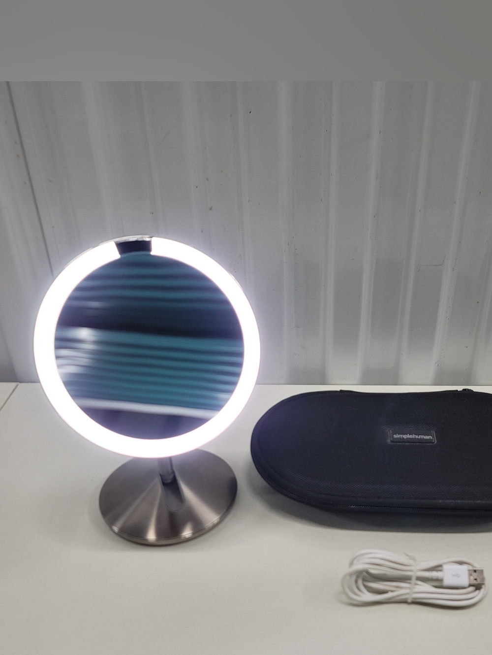 SimpleHuman ST3004 10x Magnifiction 5" Round Sensor Mirror Brushed Foldable Case